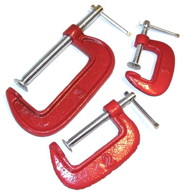 KUU-C-Clamps Set - includes (1" 2" & 3")