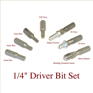 1/4" Driver (7) Bit Set-Hex, Torx, Slotted & Pozi